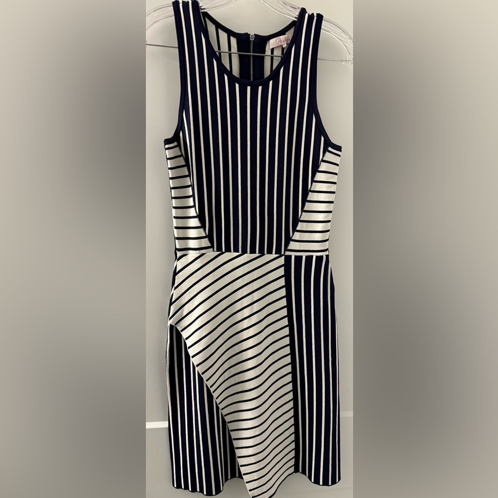 Parker Stunning B&W Knit Dress,Stretch Fabric.Multi-Stripe Pattern.Worn Once.Med
